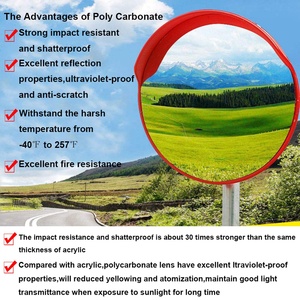 CITICITY 22" Inch/ 55cm Security Mirror Plastic Traffic Concave Convex Mirror for Outdoor <b>Road</b> Safety - Product Image 2