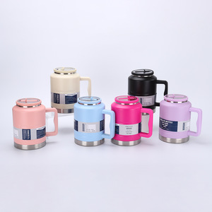 2025 <span class=keywords><strong>Emerit</strong></span> vente en gros personnalisé 1.5L 2L grande capacité Double paroi en acier inoxydable isolé sous vide large bouche poignée de paille gobelets - Product Image 5