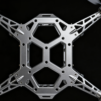 Dessins intelligents du client agricole Usinage CNC Cadre de drone en alliage d'aluminium Accessoires de drone agricole