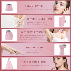 Recortadora eléctrica 5 en 1 impermeable para mujer, modelo de carga con cuchilla en U, IPX7, totalmente lavable. - Product Image 4