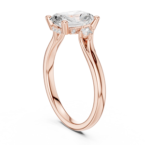 Anillo Solitario Elegante en Oro Rosa con Corte Esmeralda, Joyería de Lujo para Compromiso y Boda, Anillos de Moda Personalizados al por Mayor para Mujer - Product Image 2