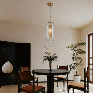 Adjustable Height 6w Copper Glass Style Indoor Bedside E14 Vintage Long <b>Pole</b> Led Pendant Lamp Switch Control - Product Image 1