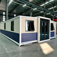 Maison conteneur préfabriquée extensible de 20 pieds et 40 pieds, café modulaire à vendre, bâtiment à 2 étages, maison conteneur maritime extensible