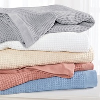 Kain wafel katun 100% mewah bahan Linen mandi jenis benang Combed buatan khusus wafel diproduksi di India berkelanjutan