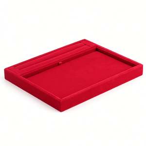 Velvet <b>Jewelry</b> <b>Tray</b> HighEnd Metal Necklace Ring Earring Display Stackable - Product Image 2