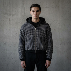 Felpa con Cappuccio Reversibile in Maglia Waffle Pesante con Zip per Uomo e Donna, Unisex, Oversize, Foderata <span class=keywords><strong>a</strong></span> Quadri, Giacca Termica con Cappuccio, Streetwear - Product Image 4