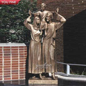Escultura de Jesús de bronce religioso, tamaño vivo, Estatua de la Santa Familia para la Iglesia - Product Image 1
