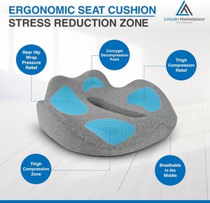 Coussin de siège de voiture confortable en mousse à mémoire de forme Sinowarm, directement de l'usine, pour soulager les douleurs du coccyx et de la sciatique, soutien dorsal, amovible et lavable - Product Image 6