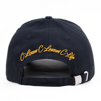 Casquette de baseball structurée à 5 panneaux, profil moyen, en coton biologique noir, avec bord délavé, broderie personnalisée, certifiée CE BSCI