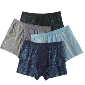 Calzoncillos bóxer de cintura alta para hombre, talla grande, de algodón puro, transpirables, con entrepierna profunda, ajuste holgado, color rojo intenso, ropa interior de cuatro esquinas - Product Image 1