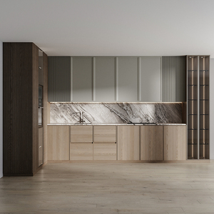 Ensemble d'armoires de cuisine en bois moderne en forme de L Laquées Cuisine compacte Armoire de cuisine pour appartement Fabriqué en Chine - Product Image 2