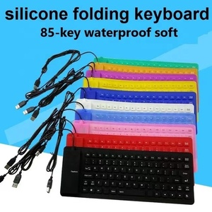 Cover tastiera in Silicone 85 tasti USB 2.0 Soft Laptop PC verde rosa impermeabile resistente all'acqua tastiera lavabile per <span class=keywords><strong>Computer</strong></span> - Product Image 6