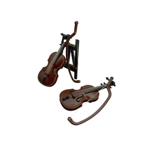 Ensemble personnalisé 3 en 1 : mini archet de violon, tabouret en bois et modèle de scène musicale pour <span class=keywords><strong>maison</strong></span> de poupée <span class=keywords><strong>à</strong></span> grain de bois simulé, pour décoration DIY, accessoire photo et fêtes - Product Image 4