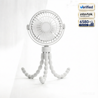 Ventilateur portable flexible pour siège auto bébé, trépied, 3 vitesses réglables, léger, faible bruit, batterie/USB, mini ventilateur de bureau