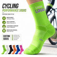 Chaussettes de cyclisme personnalisées respirantes, chaussettes de sport performantes, évacuation de l'humidité, vente en gros OEM avec logo pour le cyclisme sur route