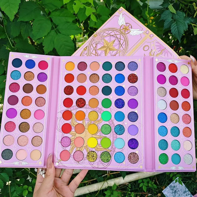 Venta al por mayor de sombra de ojos de 96 colores maquillaje bronce sin talco sombra de ojos maquillaje de lujo brillo en la oscuridad paleta de sombras de ojos