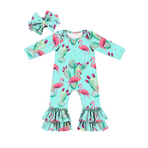 Mono con volantes y estampado personalizado de leopardo/guepardo para niñas, manga larga, ropa de otoño para bebés y niños pequeños - Product Image 4