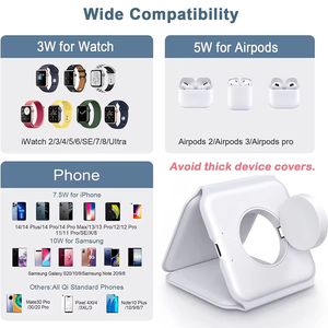 Chargeur sans fil pliable 3 en 1 pour iPhone, chargeur sans fil magnétique rapide, compatible avec les téléphones portables, chargeur sans fil rapide - Product Image 5