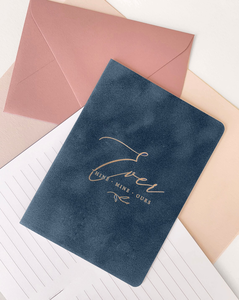 Carpetas de Presentación de Terciopelo con Tono Joya, Suaves al Tacto, con Lámina Dorada, Folletos de Votos para Boda - Product Image 1