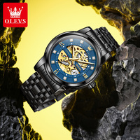 Montre OLEVS 9901, bracelet en acier inoxydable, style décontracté, résistante à l'eau, avec diamants, logo personnalisé, Relogio Masculino.
