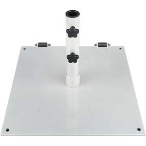 Base <span class=keywords><strong>de</strong></span> <span class=keywords><strong>parasol</strong></span> JH-Mech avec bouton <span class=keywords><strong>de</strong></span> serrage et trous d'ancrage, base carrée lestée en acier blanc - Product Image 2