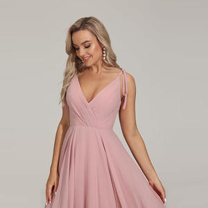 <span class=keywords><strong>Robe</strong></span> de mariée de <span class=keywords><strong>demoiselle</strong></span> <span class=keywords><strong>d</strong></span>'<span class=keywords><strong>honneur</strong></span> A-line à col en V pour femmes à la mode et élégantes - Product Image 3