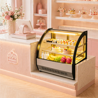 Vitrine Réfrigérée Commerciale Compacte pour Gâteaux avec Refroidissement par Air et Dégivrage par Chauffage pour Comptoir de Pâtisserie