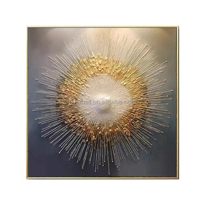 Pintura <span class=keywords><strong>negra</strong></span> y dorada, pintura de arte abstracto, lienzo hecho a mano, pinturas al óleo, moderno <span class=keywords><strong>sobre</strong></span> lienzo, decoración de pared de salón - Product Image 1