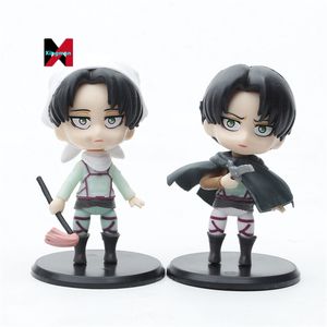 6 piezas/set 10cm lindo personaje de dibujos animados Eren Attack on Titan Pvc figura de juguete estatuas Anime figuras de acción - Product Image 3
