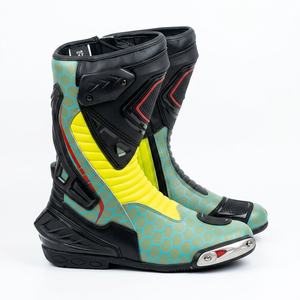 Botas de Motociclismo de Estilo Único y Súper Calidad, de Plástico PU, a Media Pantorrilla, Transpirables, Antideslizantes, Ligeras, para Todas las Estaciones - Product Image 2