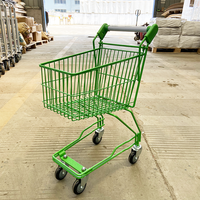 Chariot de courses miniature en métal coloré pour enfants, chariot de supermarché vert pour enfants, chariot de courses en fil métallique avec pare-chocs aux coins