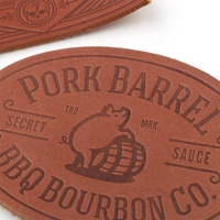 Fabricant d'étiquettes pour vêtements, marquage à chaud personnalisé, lettres de marque d'animaux, logo, patch en cuir véritable brun pour jeans en denim