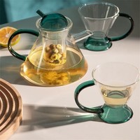 Ensemble de théière et cafetière transparente épaissie de style nordique danois pour la maison, idéale pour les infusions et le café