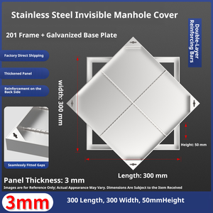 High-quality, best-selling stainless steel <b>concealed</b> manhole covers with an elegant, sophisticated design - Product Image 3