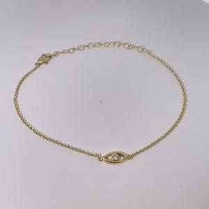 Pulsera de Cobre Chapada en Oro Única de Tianyu Gems con Zirconia, Amuleto de Ojo, Joyería Moderna para Mujer - Product Image 1