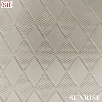 Tissu en PVC gaufré en cuir PU à motif diamant pour l'extérieur, idéal pour les bagages, les trousses de maquillage et les étuis de téléphone – Stock usine
