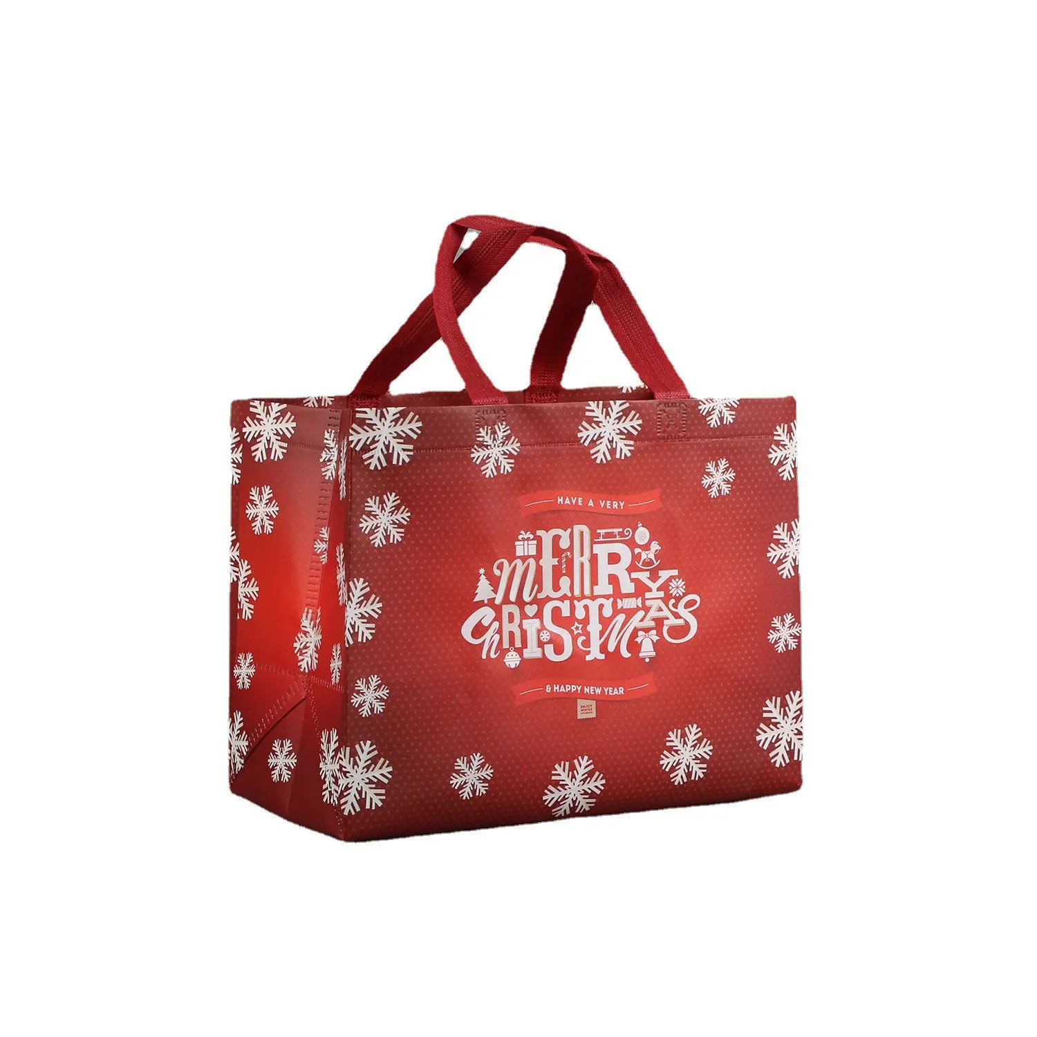 卸売カスタマイズリサイクル不織布PPコーティングカラー印刷ポータブル広告クリスマスギフトショッピングバッグトートバッグ