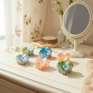 Fermagli per capelli a quattro foglie Zi da 8 cm, galvanizzati, colorati, alla moda, per donna - Product Image 3