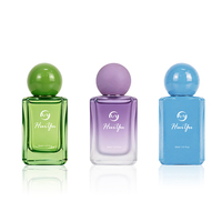 Flacon de parfum vide en verre transparent carré de 30 ml, étiquette personnalisée disponible, bouchon à bille, recharge de parfum, diffuseur de parfum, conteneur de parfum Huiyu