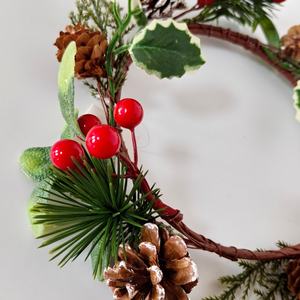 زهور اصطناعية بالجملة لصنع إكليل شمعة عيد الميلاد مع توت اصطناعي لتزيين الطاولة والمنزل في العطلات - Product Image 4