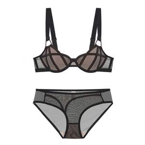 Conjunto de lencería transpirable para mujer: sujetador push-up con aros y bragas de encaje sólido para adolescentes y jóvenes, venta al por mayor - Product Image 5