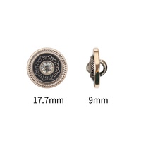 Emas Bulat Bunga 17.5Mm Shank Kristal Plastik Electroplating Menetes Tombol Minyak