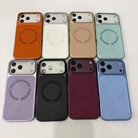 Coque de téléphone magnétique à grain de litchi pour iPhone 18 17 16 15 14 13 12 Pro Max 16 15 18 17 Pro 15 17 avec cadre plaqué et dos rigide