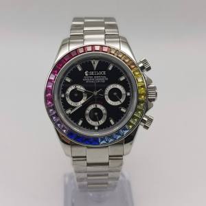 นาฬิกาควอตซ์ VK63 รุ่นใหม่สุดหรูสำหรับนักธุรกิจ มาพร้อมหน้าปัดและตัวเรือนประดับเพชร - Product Image 2