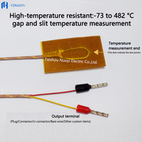 Fil thermocouple de type K auto-adhésif haute température GG-K-30-SLE avec isolation en verre, longueur de sonde personnalisable (3*13.5mm) OEM/ODM pour