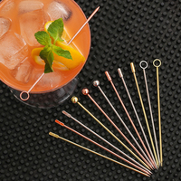 Palillos de metal personalizados para mezclar bebidas, herramientas de barra decorativas con aceitunas, palillos para cócteles, palillos para frutas, adornos para bebidas