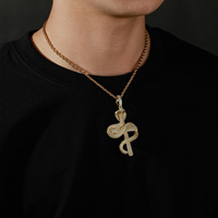 Pendentif Cobra Givré Or et Argent avec Chaîne Corde pour Hommes – Bijou Tendance Hip Hop et Streetwear Urbain