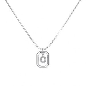 Dylam Rhodium 14K Gold Plated Dainty CZ Alphabet 26 A-Z Letter <b>Necklace</b>, Personalized Name <b>Initial</b> <b>Necklace</b> for Women Female - Product Image 1