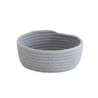 Panier de rangement en corde de coton tissé à la main, panier cadeau en corde de coton naturelle, forme ronde, petit panier