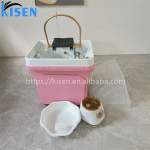 Kisen Modern Shampoo Hair Salon Washing Chair Portable Shampoo Sink with Water Circulation and Steamer Cream for Nail Salon - Product Image 4
